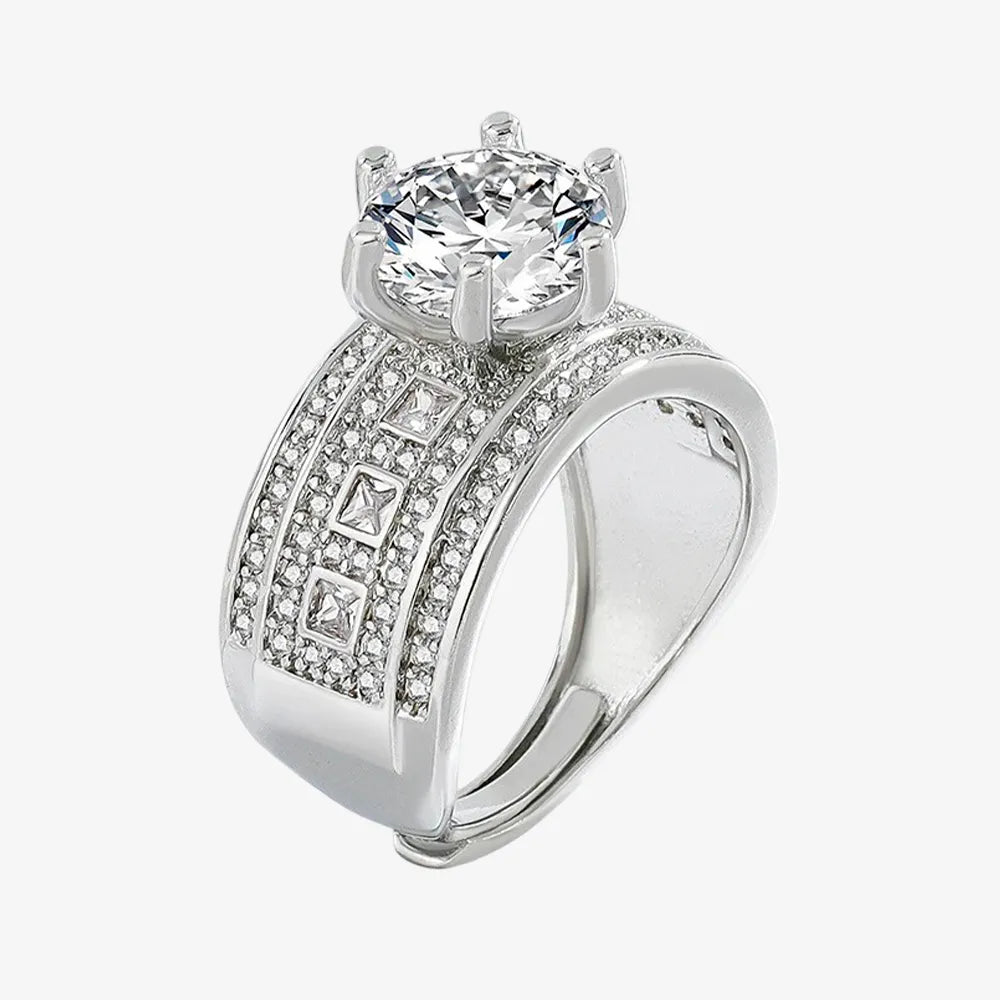 Hearts & Arrows CZ Silver Ring