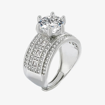 Hearts & Arrows CZ Silver Ring