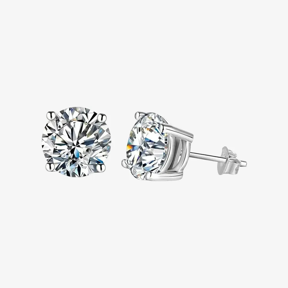 Celestia Moissanite Solitaire Stud Earrings