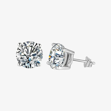 Celestia Moissanite Solitaire Stud Earrings