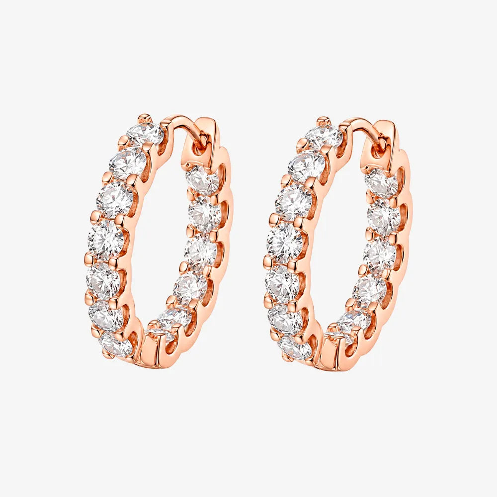 Celeste Glow Moissanite Hoop Earrings