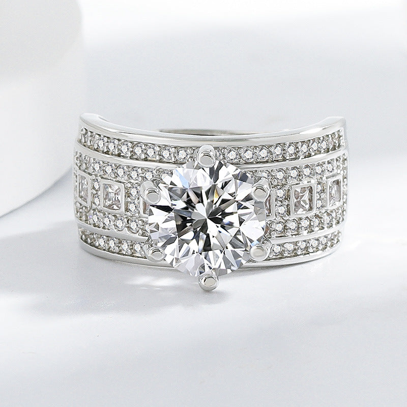 Hearts & Arrows CZ Silver Ring
