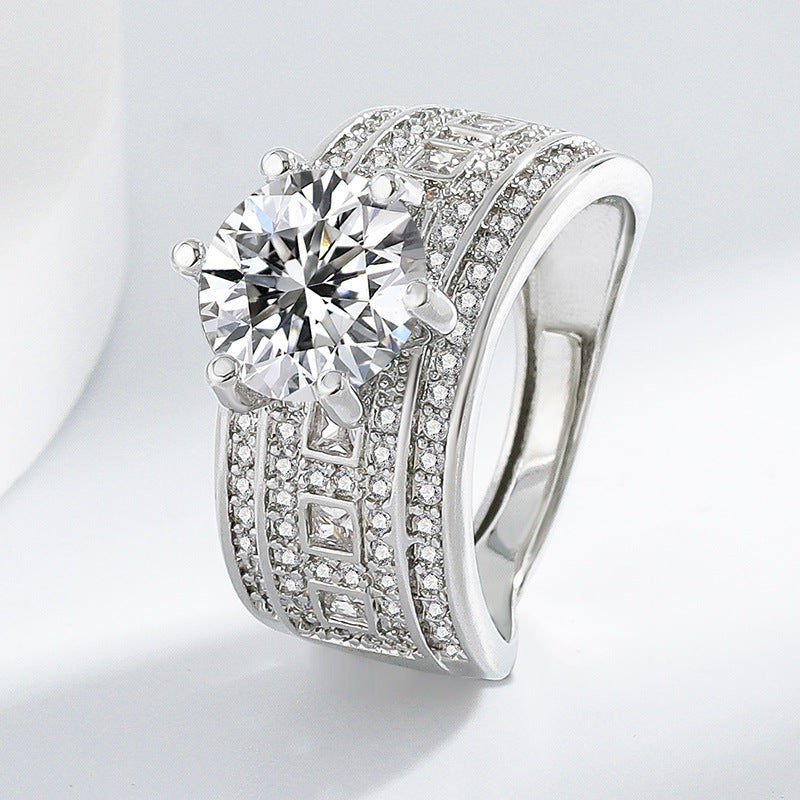 Hearts & Arrows CZ Silver Ring
