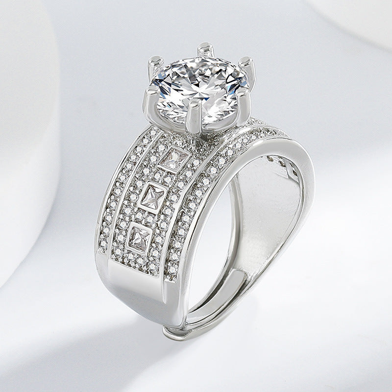 Hearts & Arrows CZ Silver Ring