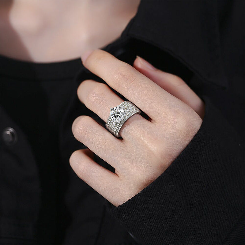 Hearts & Arrows CZ Silver Ring