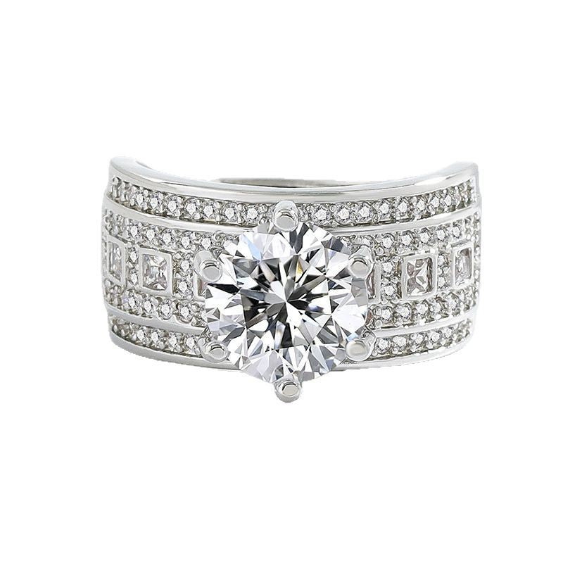 Hearts & Arrows CZ Silver Ring