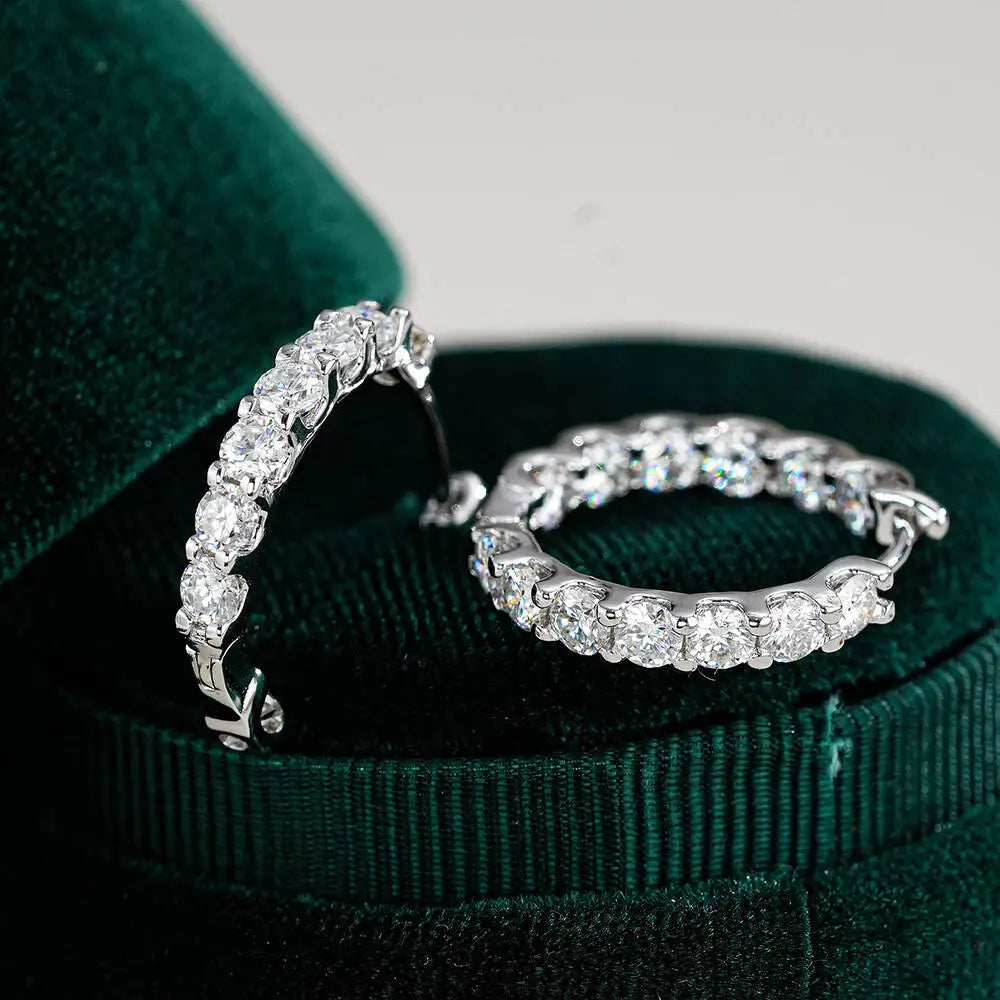 Celeste Glow Moissanite Hoop Earrings