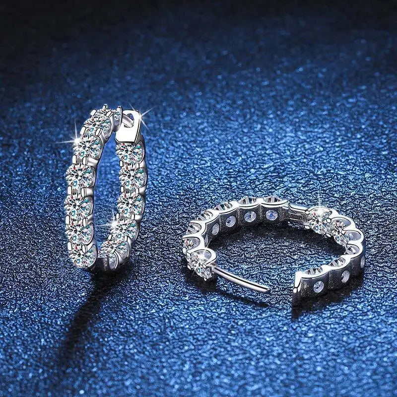 Celeste Glow Moissanite Hoop Earrings