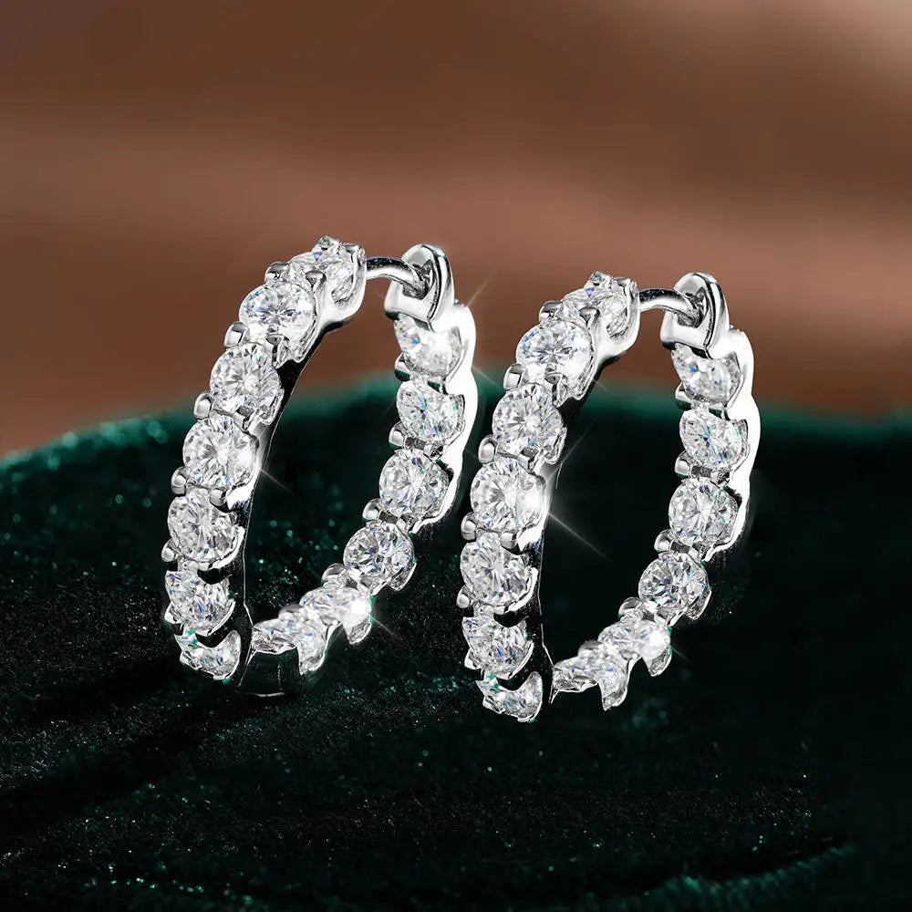 Celeste Glow Moissanite Hoop Earrings