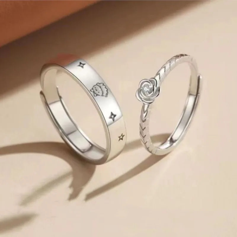 Eterna Rose Couple Rings Set