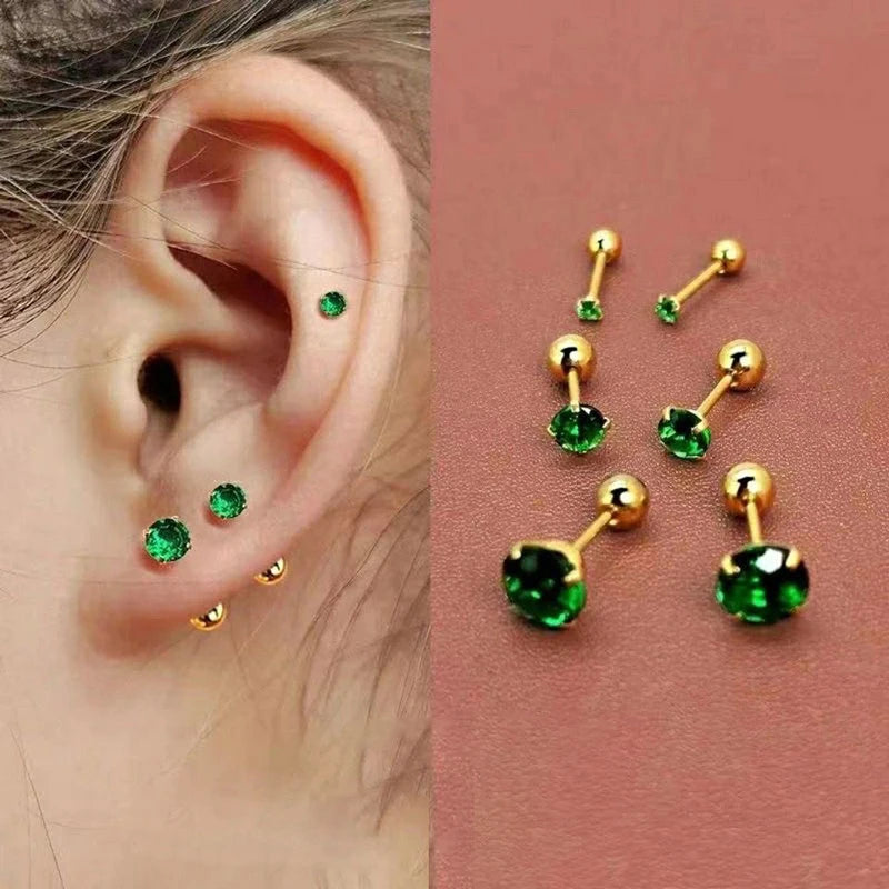 Emerald Whisper Stud Set