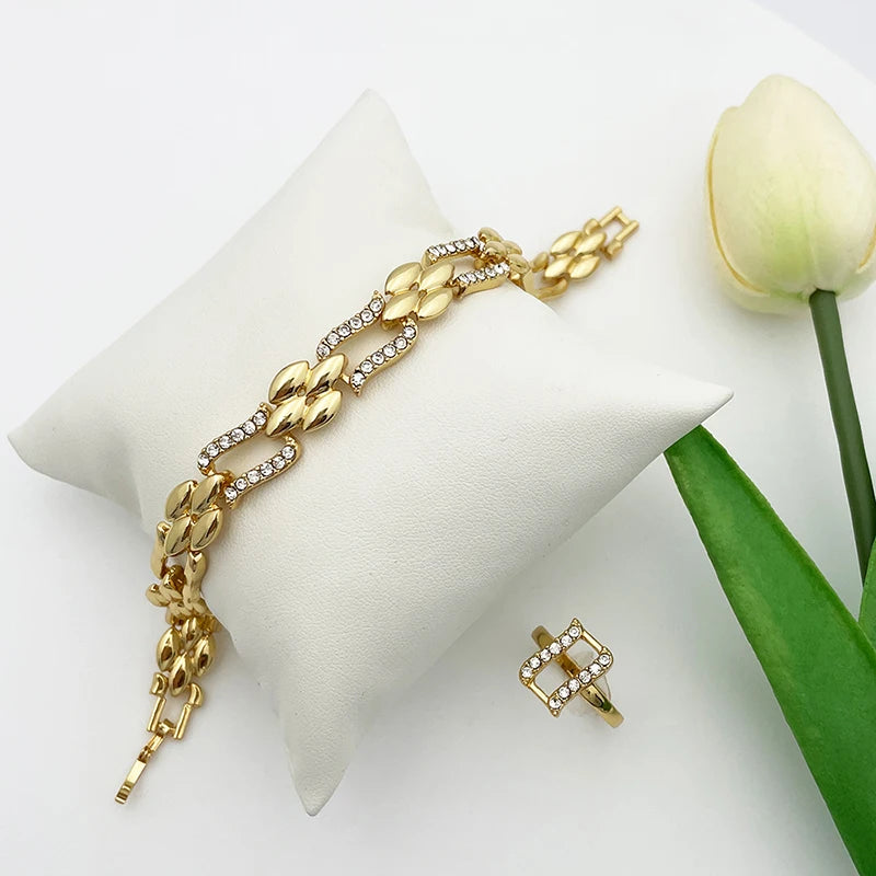 Dubai Royal Cuban Gold Jewelry Set