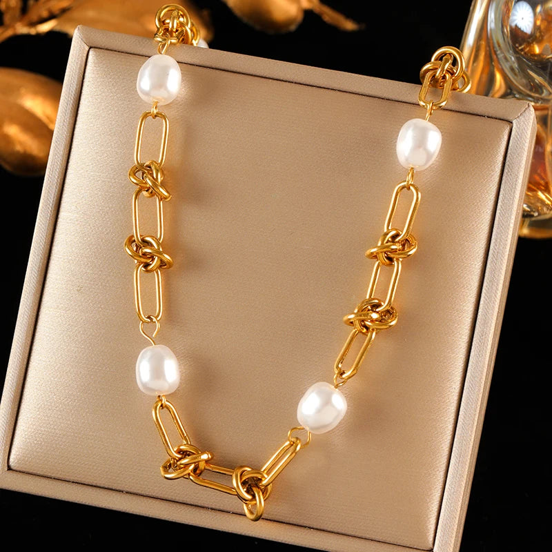 Eilieck Luxe Pearl Necklace & Bracelet