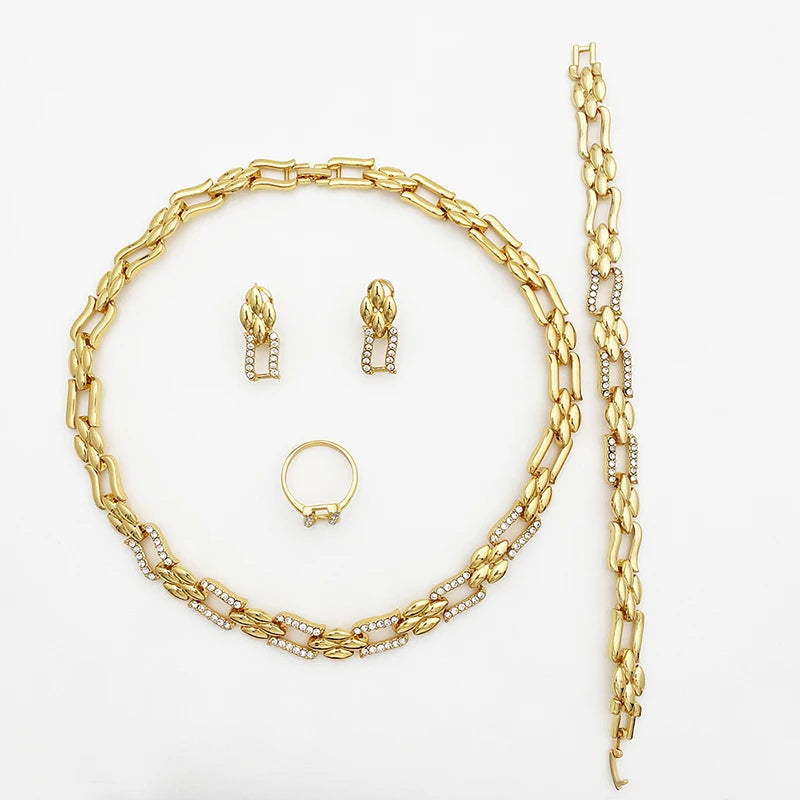 Dubai Royal Cuban Gold Jewelry Set