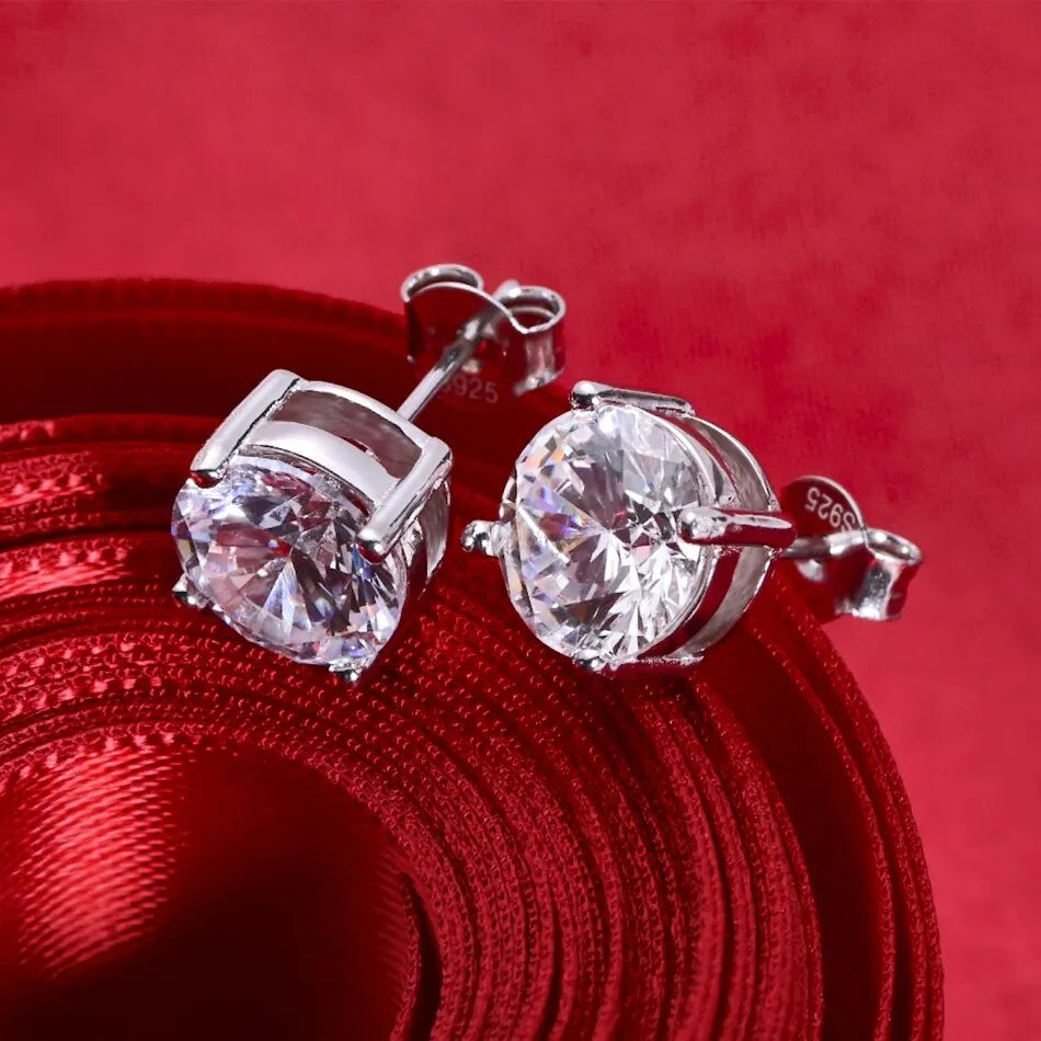 Celestia Moissanite Solitaire Stud Earrings