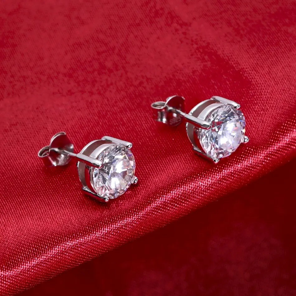 Celestia Moissanite Solitaire Stud Earrings